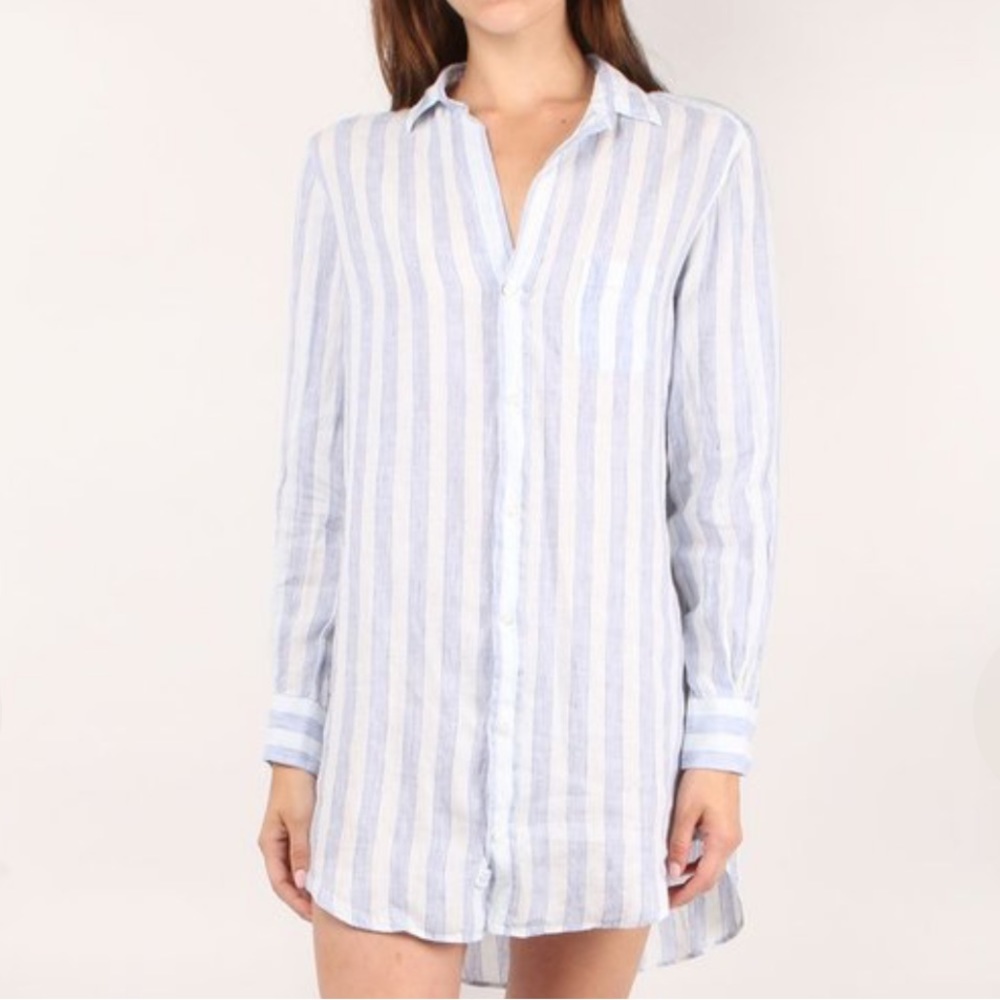 Frank & Eileen Mary Linen with Blue Stripes